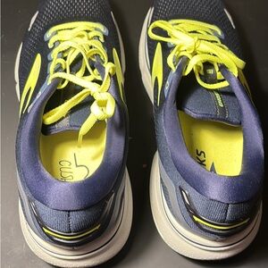 Brooks Athletic Shoes - Navy and Neon Yellow